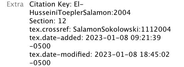 BibLaTeX's crossref field stored in the Extra field in Zotero